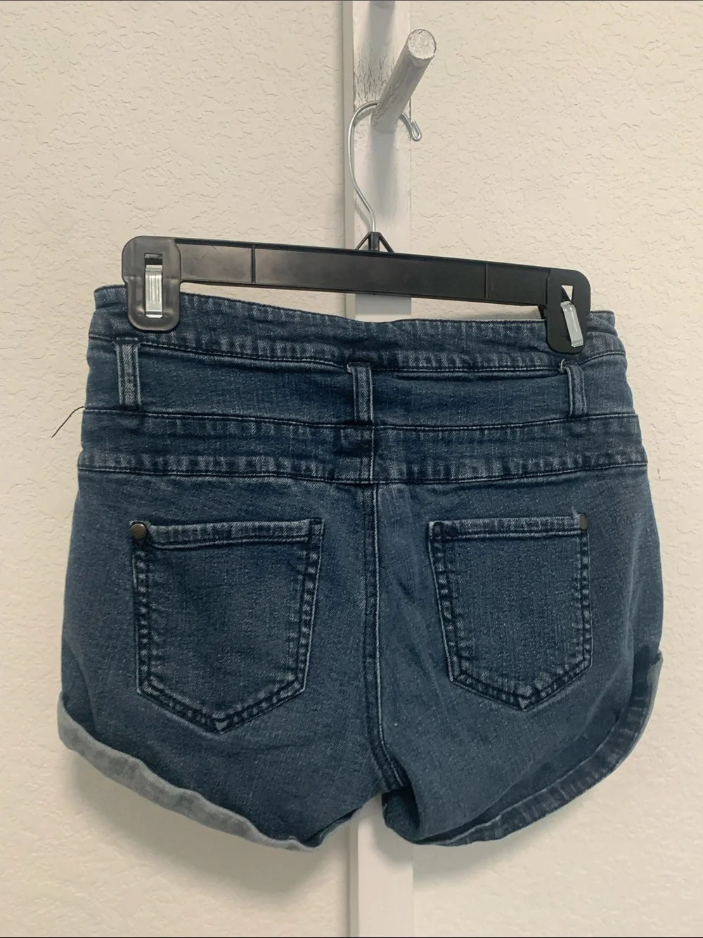 Y2K Mossimo High-Rise Dark Denim Roll-Cuff Shorts